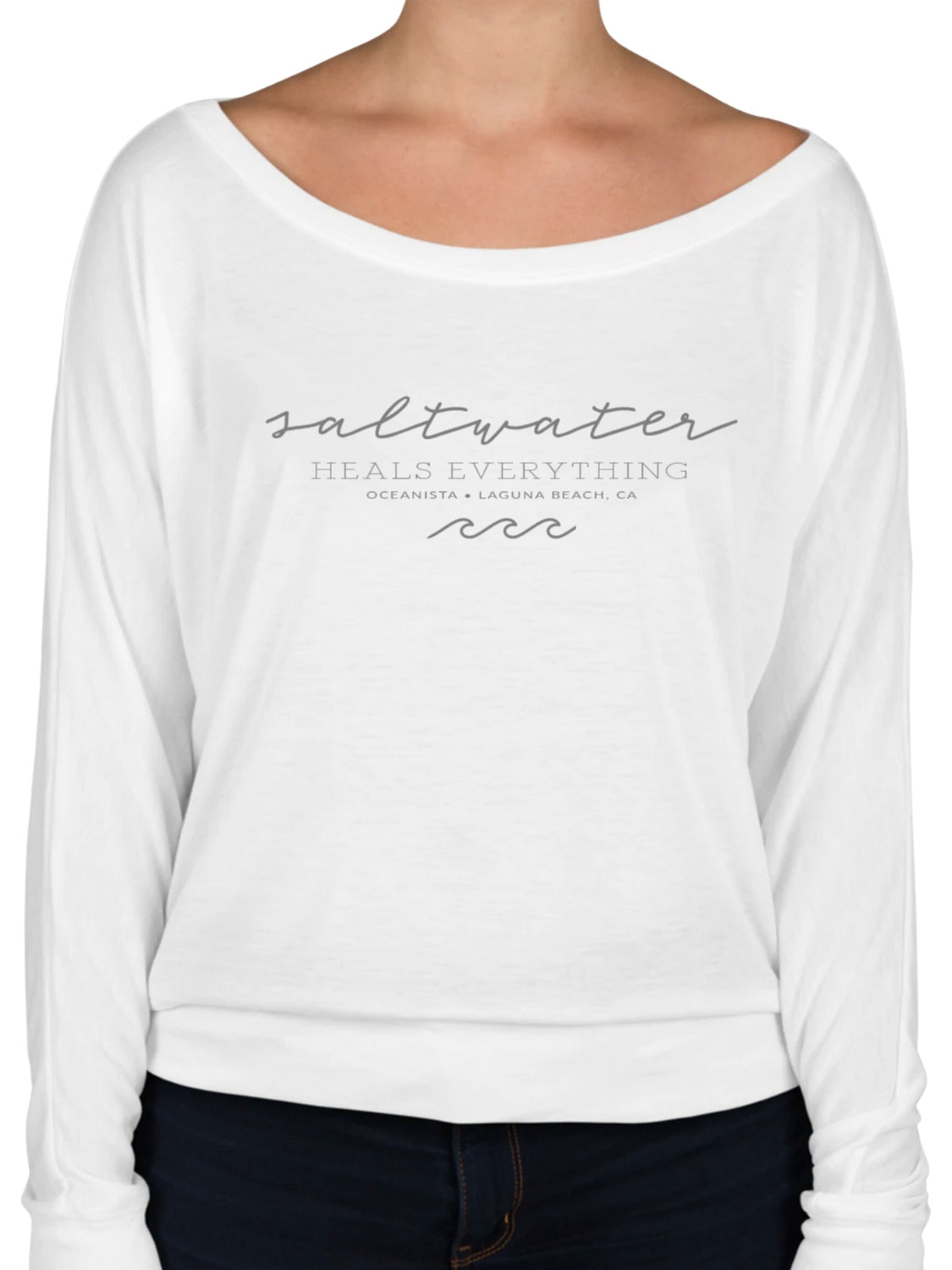 Saltwater Heals Everything Flowy Off Shoulder Top