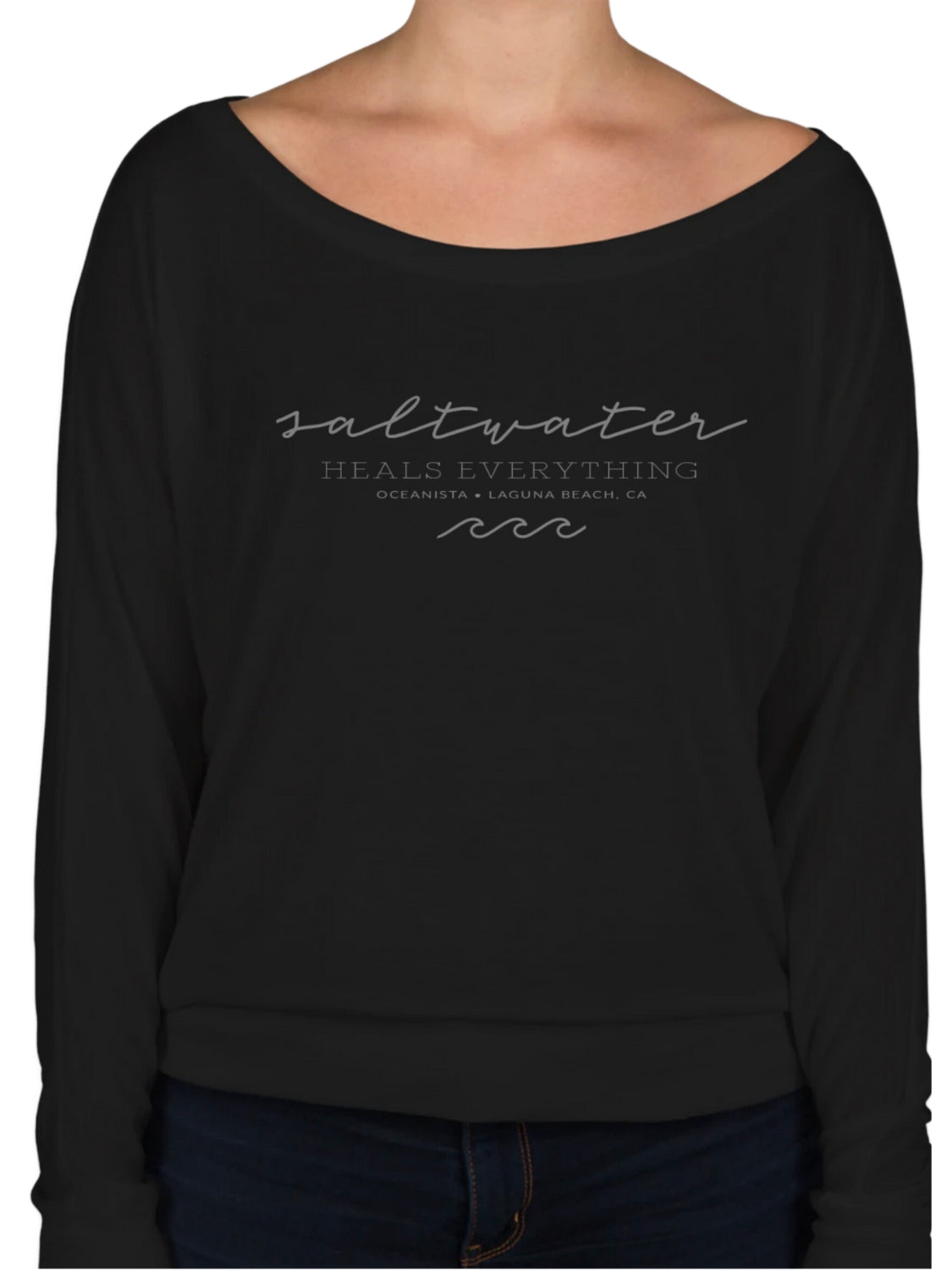 Saltwater Heals Everything Flowy Off Shoulder Top