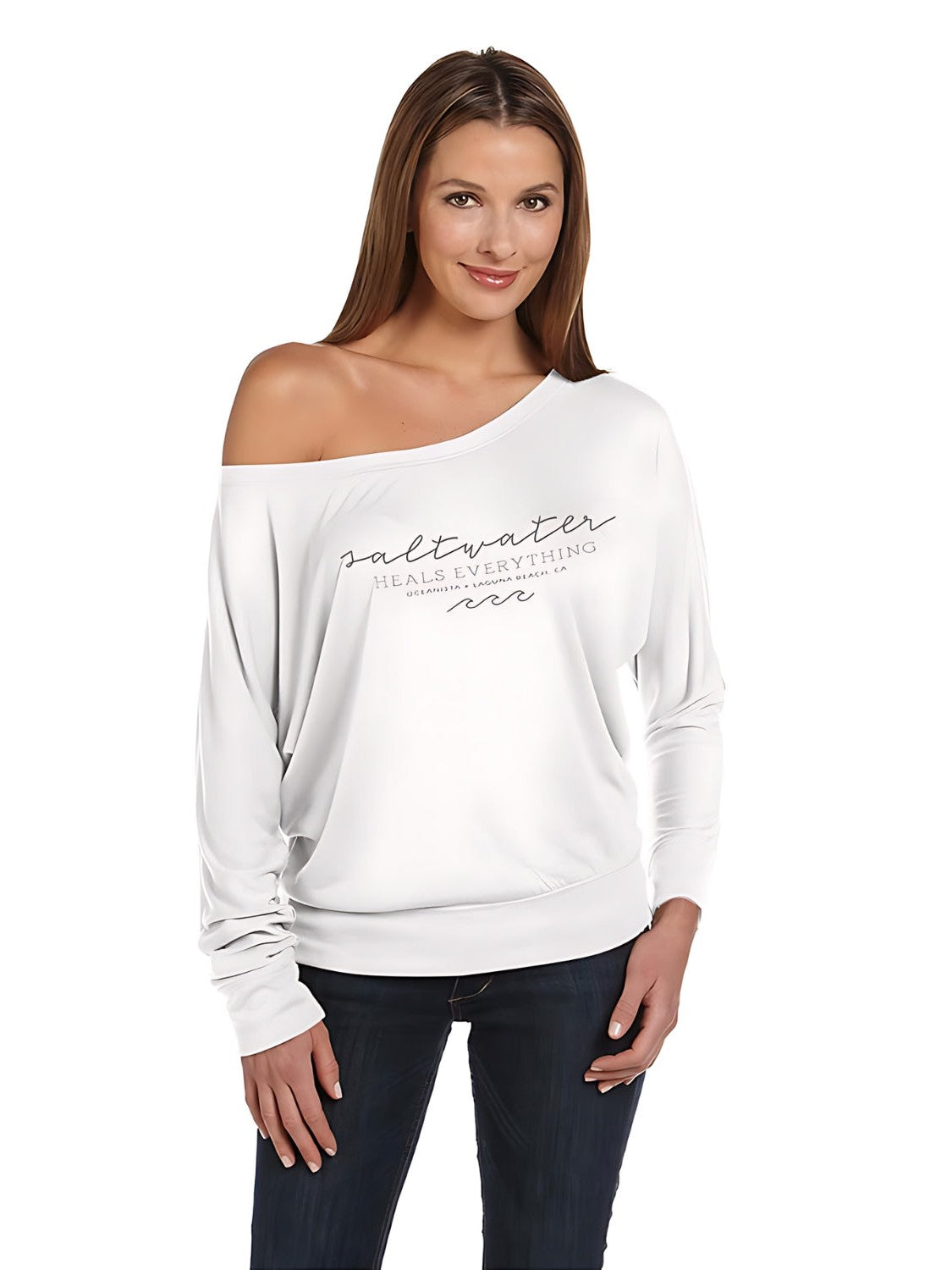 Saltwater Heals Everything Flowy Off Shoulder Top