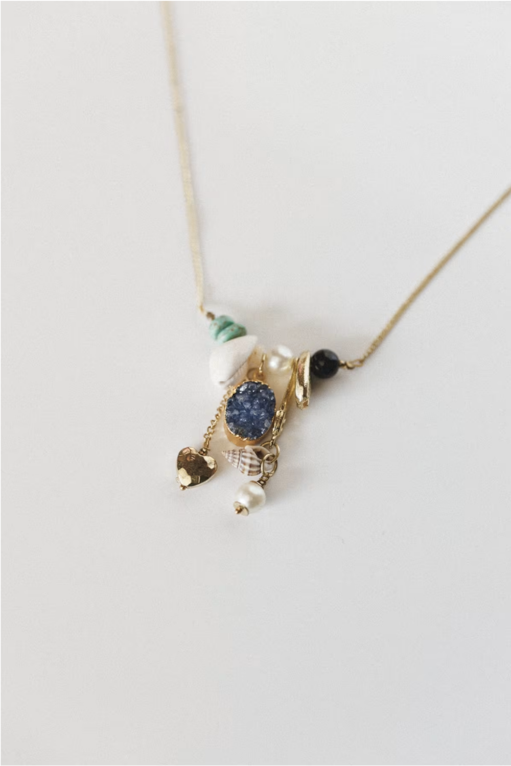 She-Shell Gem Charm Necklace