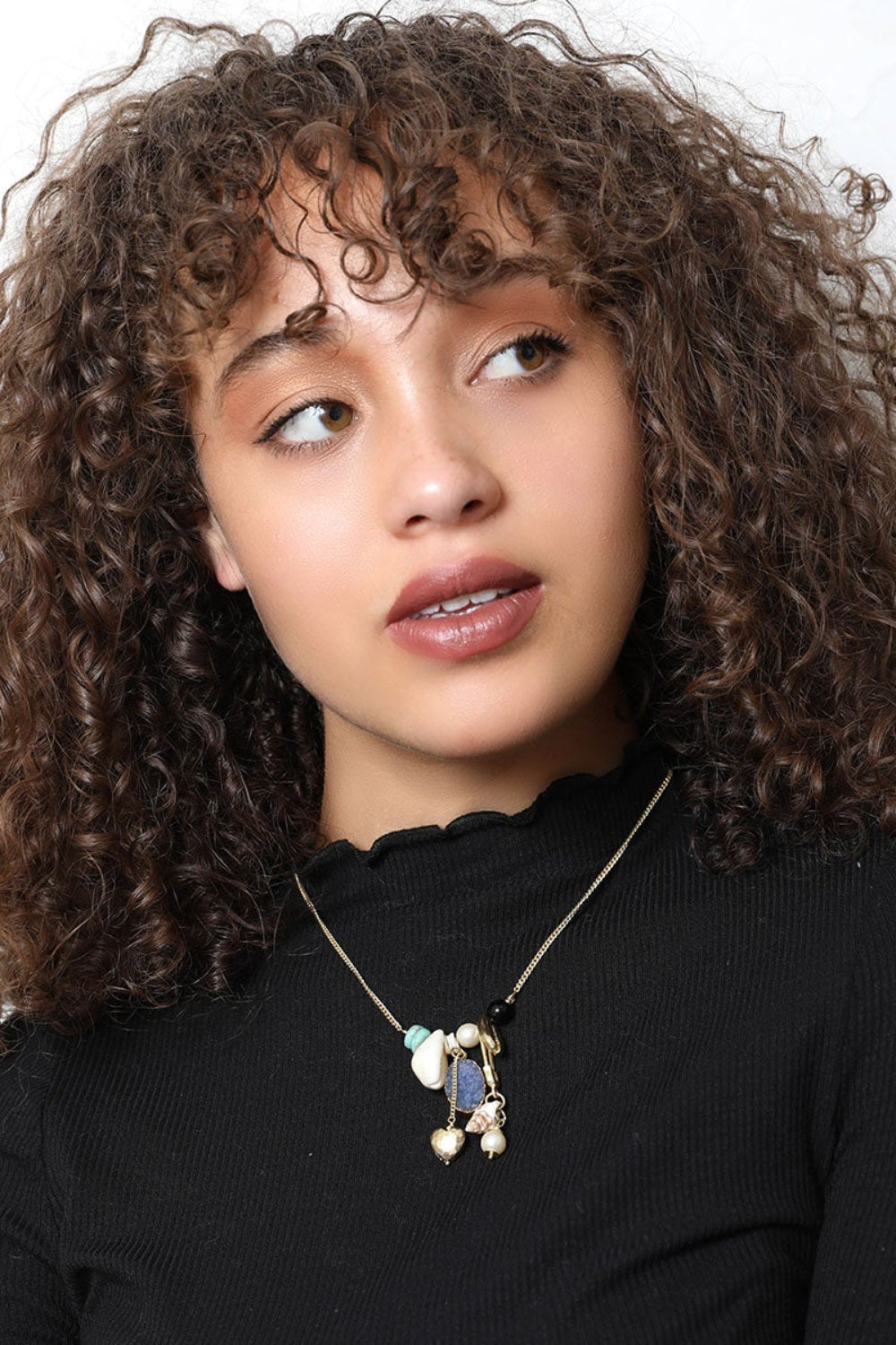 She-Shell Gem Charm Necklace