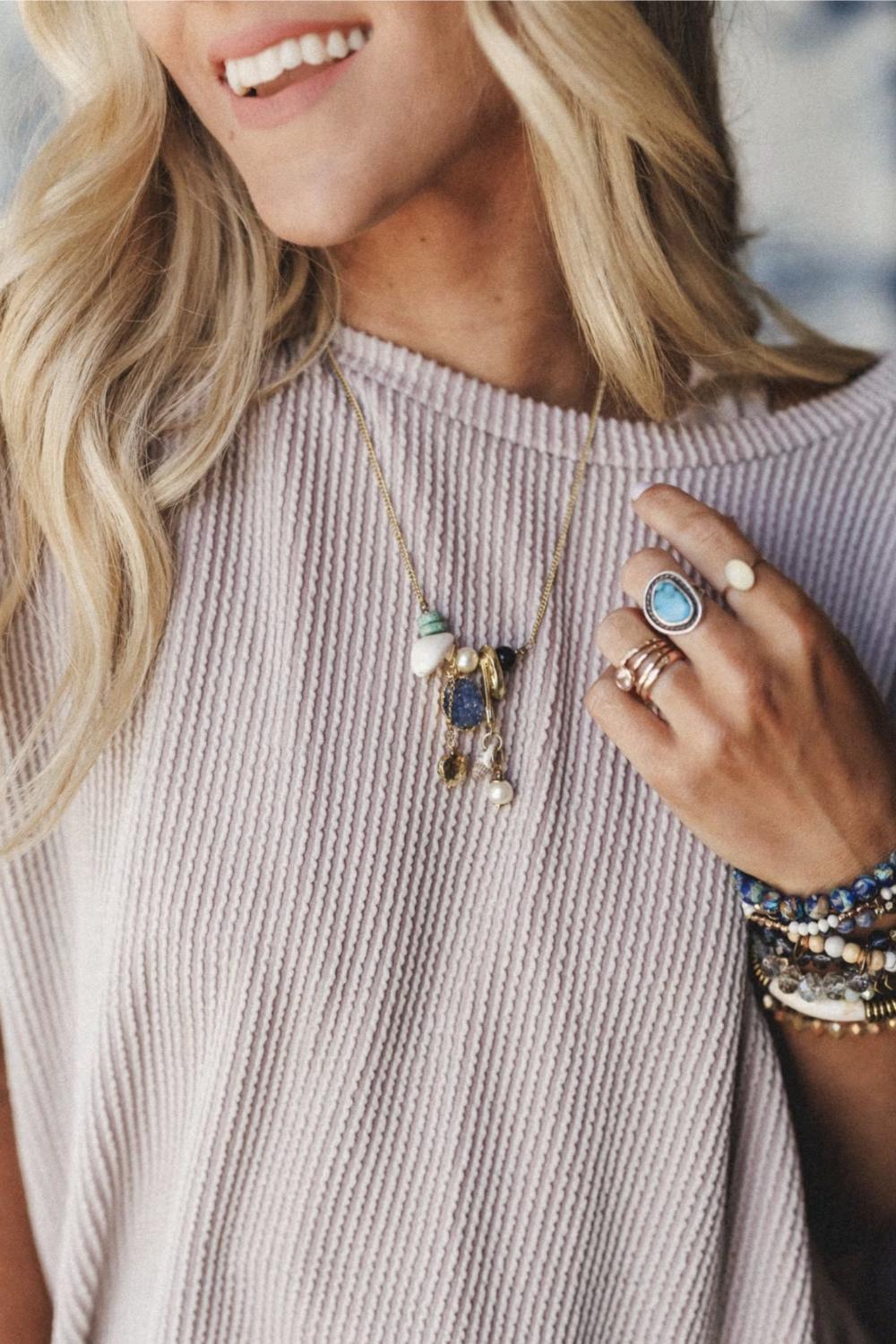 She-Shell Gem Charm Necklace