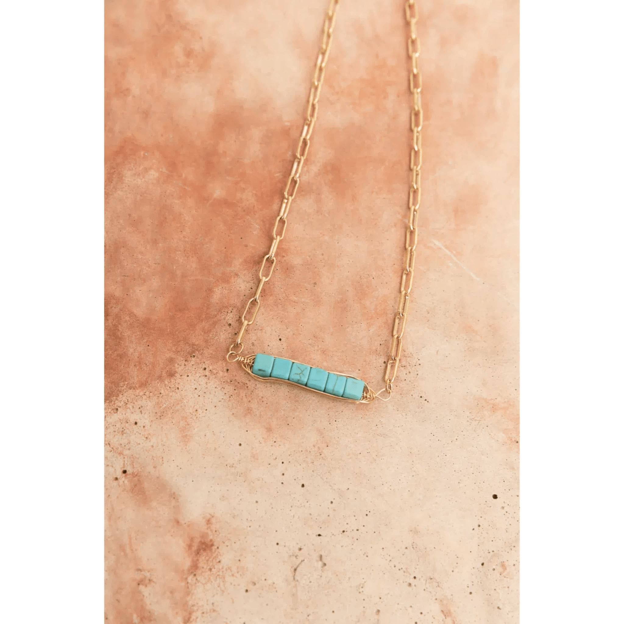 Stacked Turquoise Gold Chain Necklace