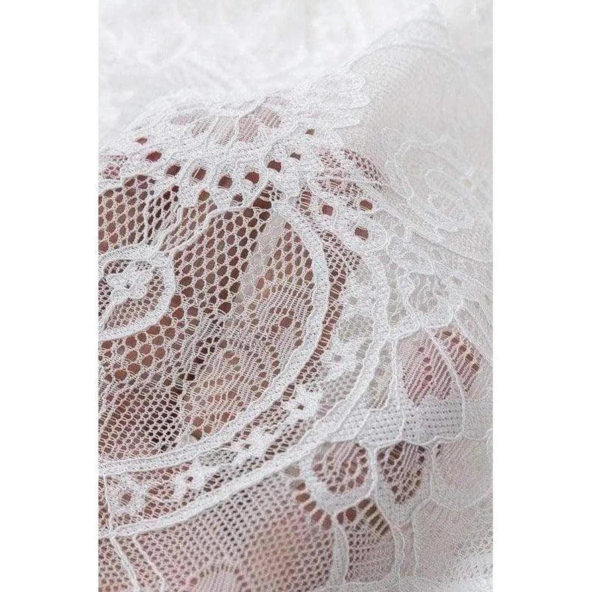 The Jolene Lace Hollow-Out Beach Dress