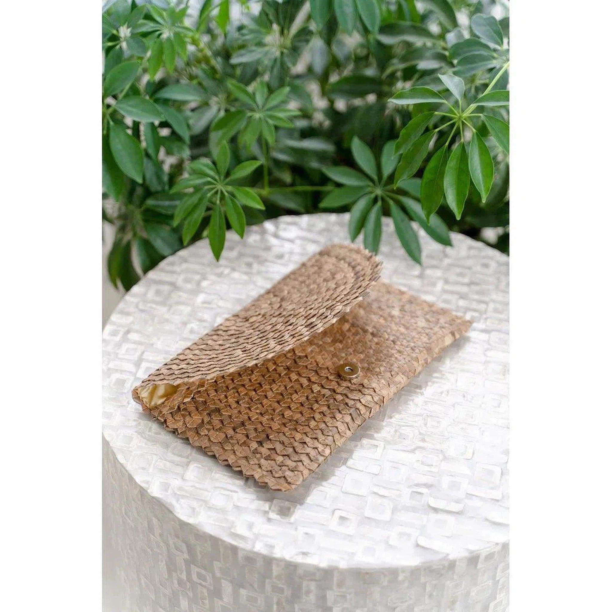 The Palm Rattan Clutch