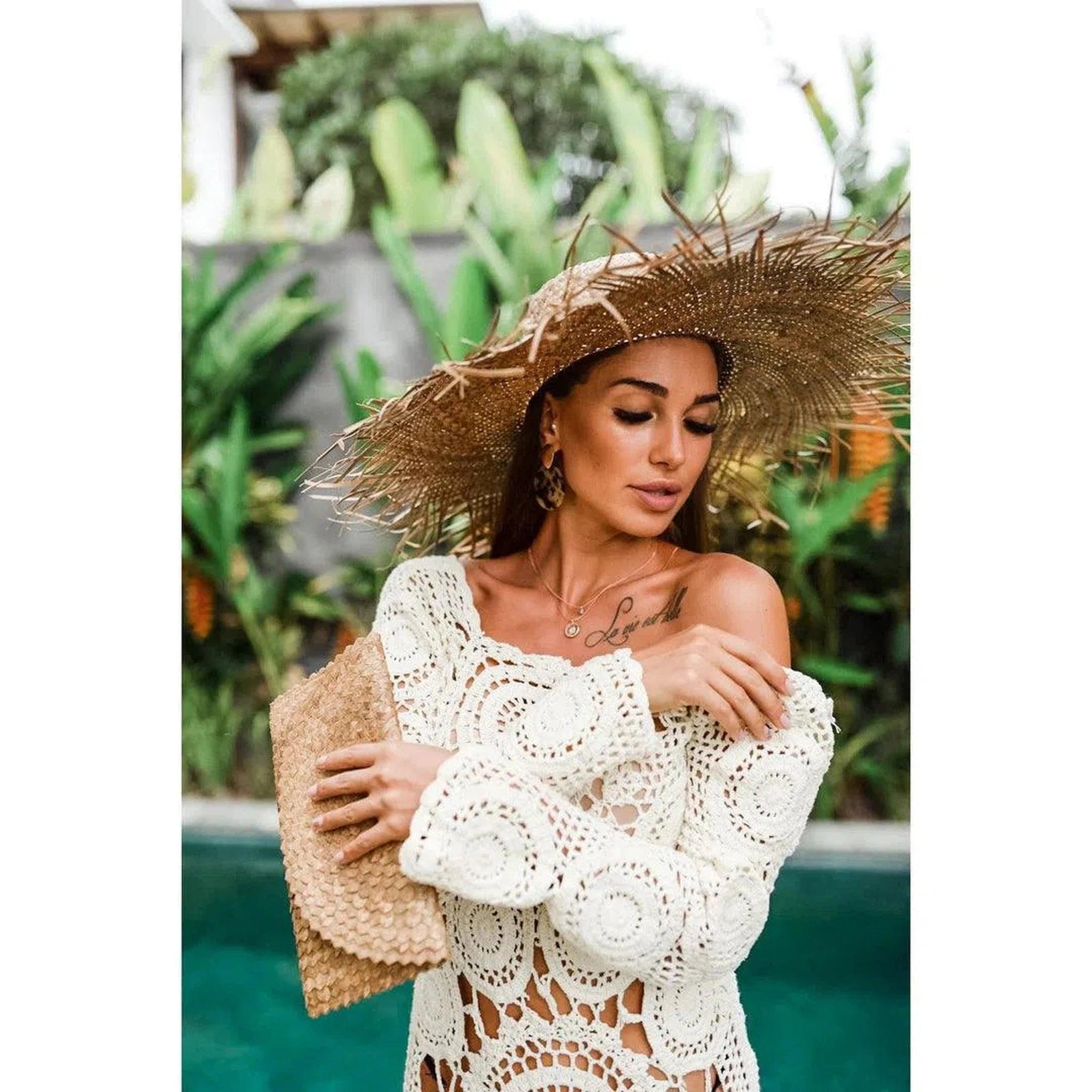 The Palm Rattan Clutch